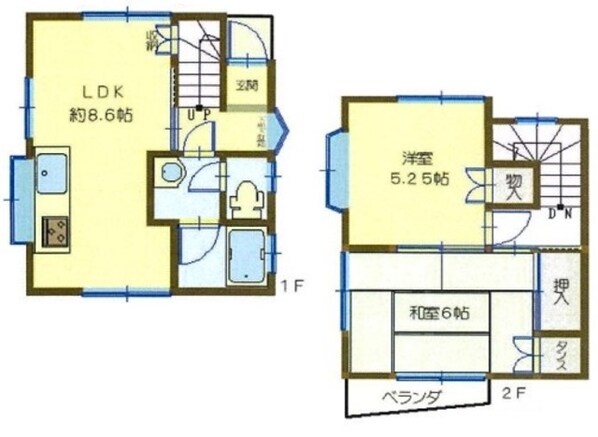 上沢貸家の物件間取画像